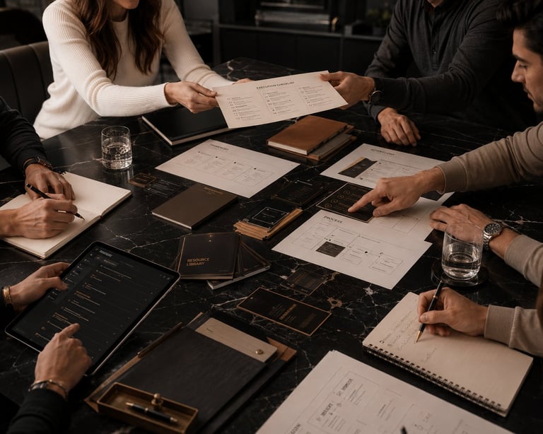 Equipo de traders trabajando con recursos, herramientas y materiales de formación profesional en Modo Trading Institute.